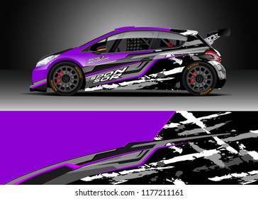 Car wrap graphic vector. Abstract stripe racing background kit designs for wrap vehicle, race car, rally, adventure and livery