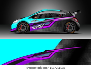 Car wrap graphic vector. Abstract stripe racing background kit designs for wrap vehicle, race car, rally, adventure and livery