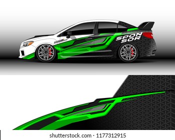 Car wrap graphic vector. Abstract stripe racing background kit designs for wrap vehicle, race car, rally, adventure and livery