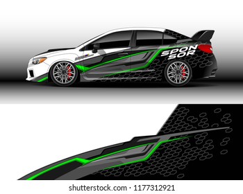 Car wrap graphic vector. Abstract stripe racing background kit designs for wrap vehicle, race car, rally, adventure and livery