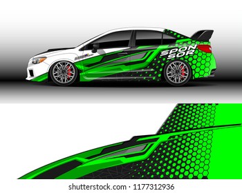 Car wrap graphic vector. Abstract stripe racing background kit designs for wrap vehicle, race car, rally, adventure and livery