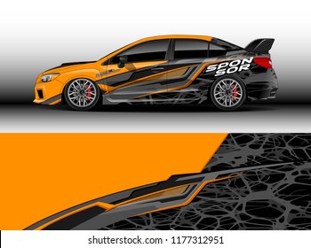 Car wrap graphic vector. Abstract stripe racing background kit designs for wrap vehicle, race car, rally, adventure and livery