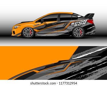 Car wrap graphic vector. Abstract stripe racing background kit designs for wrap vehicle, race car, rally, adventure and livery