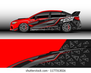Car wrap graphic vector. Abstract stripe racing background kit designs for wrap vehicle, race car, rally, adventure and livery