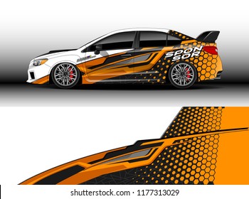 Car wrap graphic vector. Abstract stripe racing background kit designs for wrap vehicle, race car, rally, adventure and livery