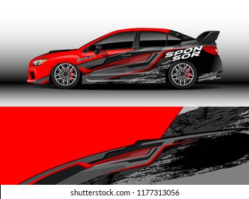 Car wrap graphic vector. Abstract stripe racing background kit designs for wrap vehicle, race car, rally, adventure and livery