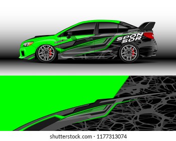 Car wrap graphic vector. Abstract stripe racing background kit designs for wrap vehicle, race car, rally, adventure and livery