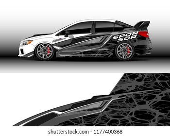 Car wrap graphic vector. Abstract stripe racing background kit designs for wrap vehicle, race car, rally, adventure and livery