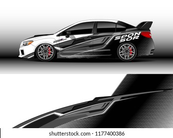 Car wrap graphic vector. Abstract stripe racing background kit designs for wrap vehicle, race car, rally, adventure and livery