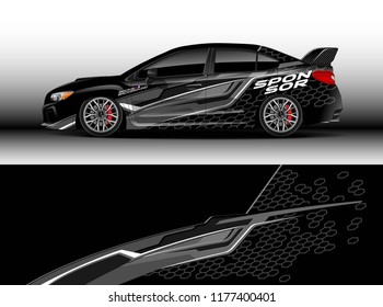 Car wrap graphic vector. Abstract stripe racing background kit designs for wrap vehicle, race car, rally, adventure and livery