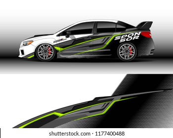 Car wrap graphic vector. Abstract stripe racing background kit designs for wrap vehicle, race car, rally, adventure and livery