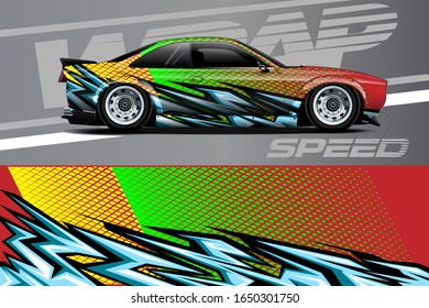 car wrap graphic vector, abstract background