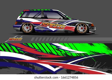 car wrap graphic vector, abstract background design