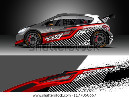 Car wrap graphic vector. Abstract stripe racing background kit designs for wrap vehicle, race car, rally, adventure and livery