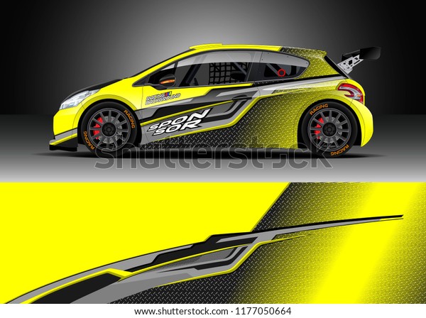 Car wrap graphic vector. Abstract stripe racing
background kit designs for wrap vehicle, race car, rally, adventure
and livery