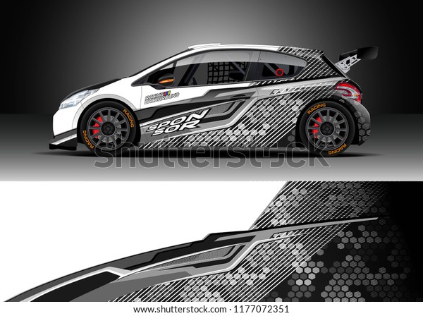 Car wrap graphic vector. Abstract stripe racing\
background kit designs for wrap vehicle, race car, rally, adventure\
and livery