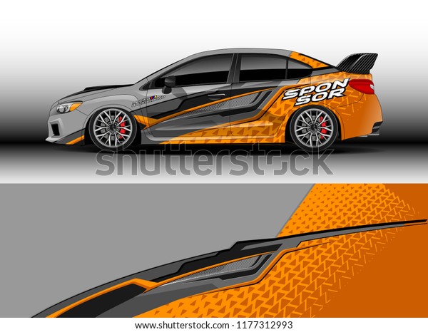 Car wrap graphic vector. Abstract stripe racing\
background kit designs for wrap vehicle, race car, rally, adventure\
and livery