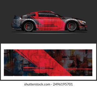 Car wrap graphics for vehicle wrap and vinyl sticker design