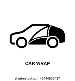 Car wrap icon. Car wrapping icon isolated on background vector illustration.