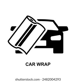 Car wrap icon. Car wrapping icon isolated on background vector illustration.