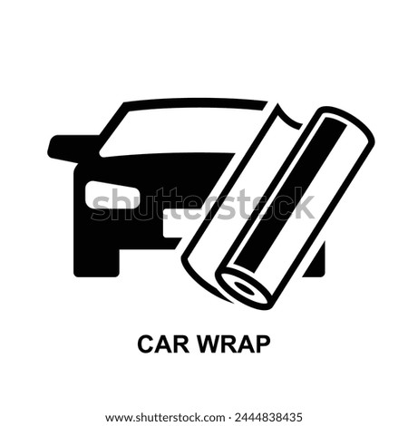 Car wrap icon. Car wrapping icon isolated on background vector illustration.