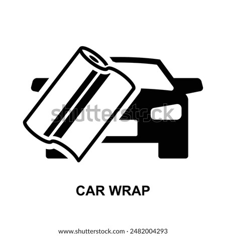 Car wrap icon. Car wrapping icon isolated on background vector illustration.