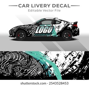 Etiqueta de la librea del abrigo del coche Abstractas. Cepillo de Vector Circular Blanco, Negro, Tosca Color. Fondo Abstractas de carreras y deporte para la librea del coche o etiqueta engomada del vinilo del coche del uso diario