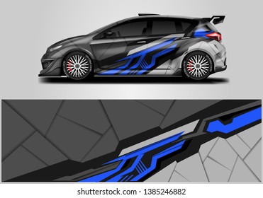 Car wrap livery decal  vector , supercar, rally, drift . Graphic abstract stripe racing background . Eps 10 