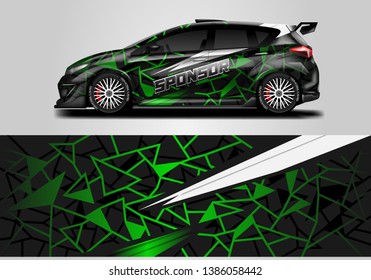 Car wrap livery decal vector , supercar, rally, drift . Graphic abstract stripe racing background . Eps 10 