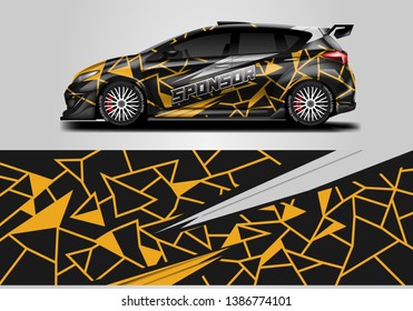 Car wrap livery decal vector , supercar, rally, drift . Graphic abstract stripe racing background . Eps 10 