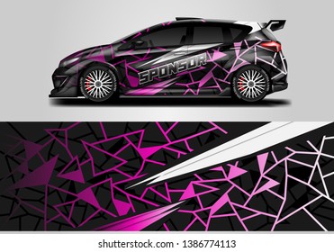 Car wrap livery decal vector , supercar, rally, drift . Graphic abstract stripe racing background . Eps 10 