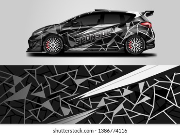 Car wrap livery decal vector , supercar, rally, drift . Graphic abstract stripe racing background . Eps 10 