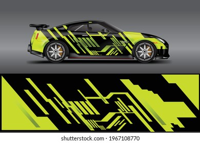 Car Wrap Livery Decal Vector , Supercar, Rally, Drift . Graphical Abstract Stripe Racing Background