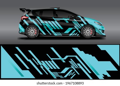 Car Wrap Livery Decal Vector , Supercar, Rally, Drift . Graphical Abstract Stripe Racing Background