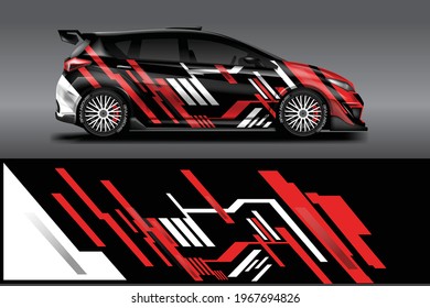 Car Wrap Livery Decal Vector , Supercar, Rally, Drift . Graphical Abstract Stripe Racing Background