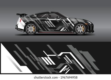 Car Wrap Livery Decal Vector , Supercar, Rally, Drift . Graphical Abstract Stripe Racing Background