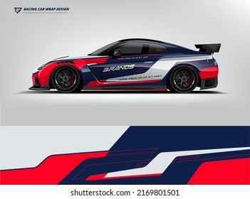 Car wrap livery design Racing sport car background printable file.