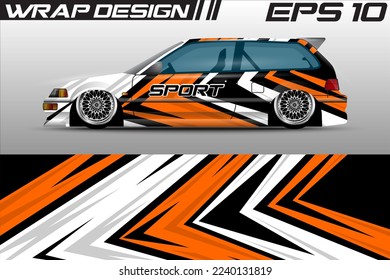 Car wrap livery design, rally racing, premium vector sporty gravis background