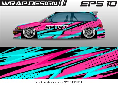 Car wrap livery design, rally racing, premium vector sporty gravis background