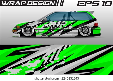 Car wrap livery design, rally racing, premium vector sporty gravis background