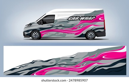 car wrap livery design for van. vector file ready print graphic fit on universal van