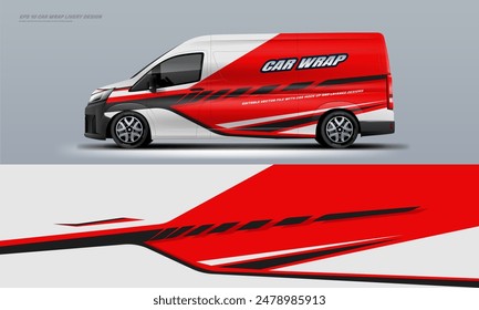 car wrap livery design for van. vector file ready print graphic fit on universal van