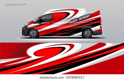 car wrap livery design for van. vector file ready print graphic fit on universal van