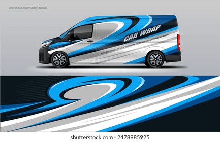 car wrap livery design for van. vector file ready print graphic fit on universal van