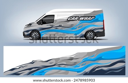 car wrap livery design for van. vector file ready print graphic fit on universal van