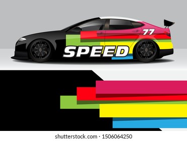 car wrap modern abstract vector design template. eps10