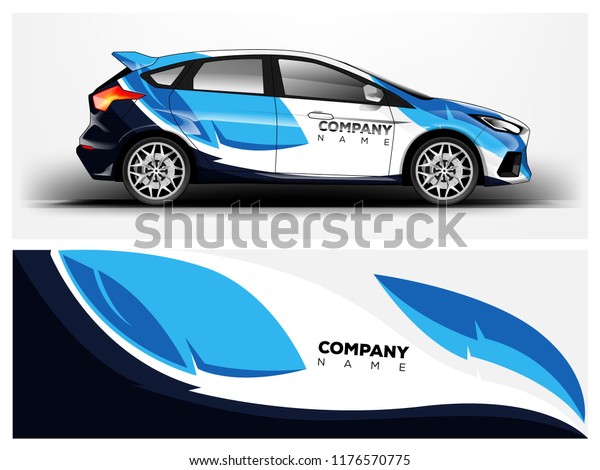 Car wrap.  modern company car wrap strip\
for sedan and hatchback. vector\
eps10.