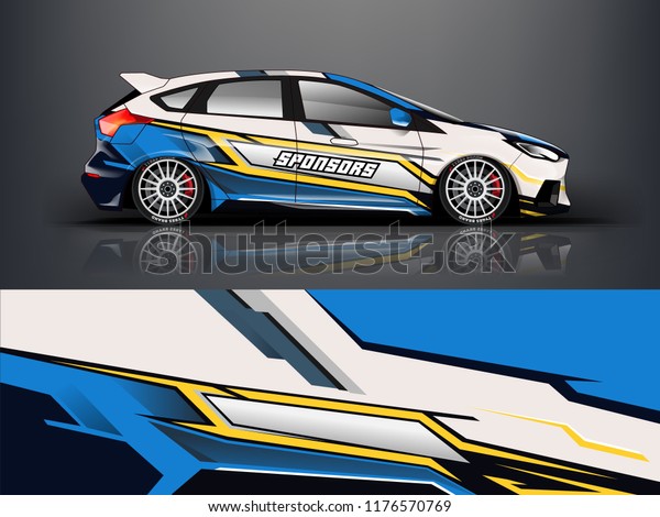 Car wrap.  modern racing car wrap strip for sedan\
and hatchback. vector\
eps10.