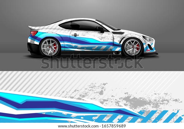 Car wrap. modern racing car wrap strip for
sedan and hatchback