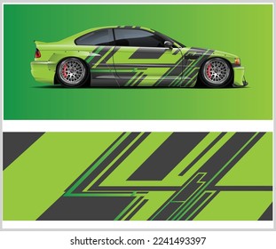 Car wrap racing decal design concept